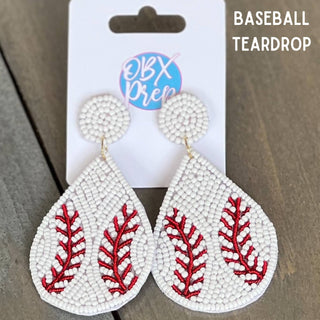 Baseball and Softball Hand Sewn Beaded Earrings