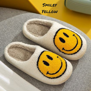 Happy Face Sherpa Fuzzy Slippers Collection