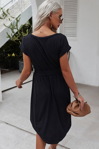 Henley Front Short Sleeves Easy Dress