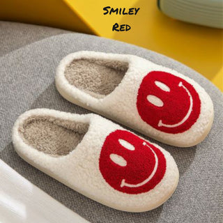 Happy Face Sherpa Fuzzy Slippers Collection