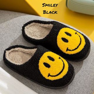 Happy Face Sherpa Fuzzy Slippers Collection