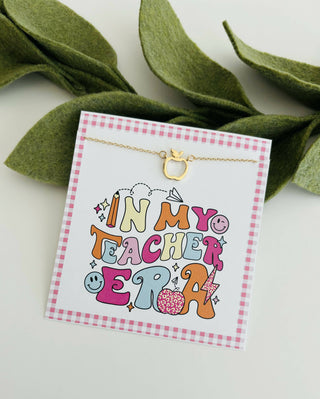 Taylor Swift Inspired, "Teacher Era" Necklace & Stationary Card