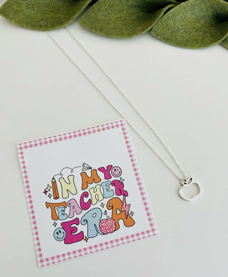 Taylor Swift Inspired, "Teacher Era" Necklace & Stationary Card